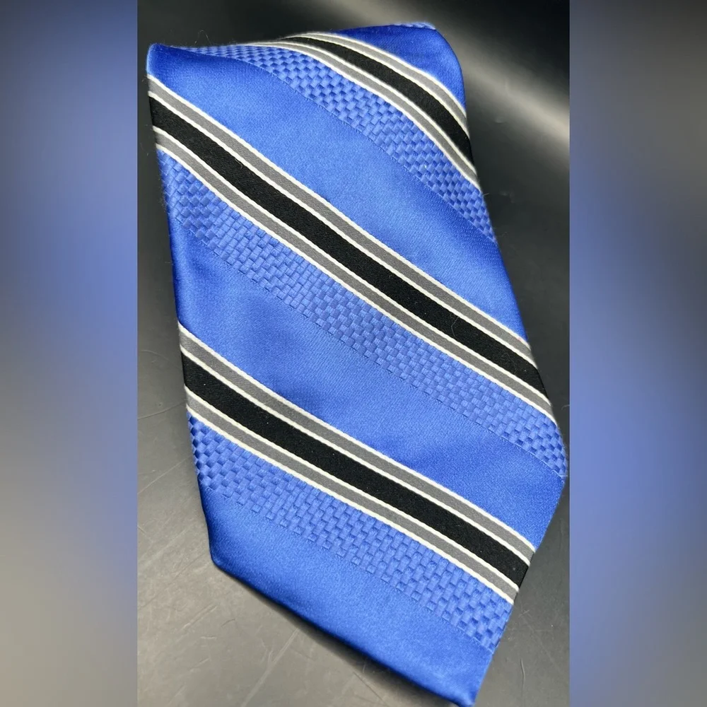 Bugatti- Mens Blue/Black/Grey/ White Tie‎